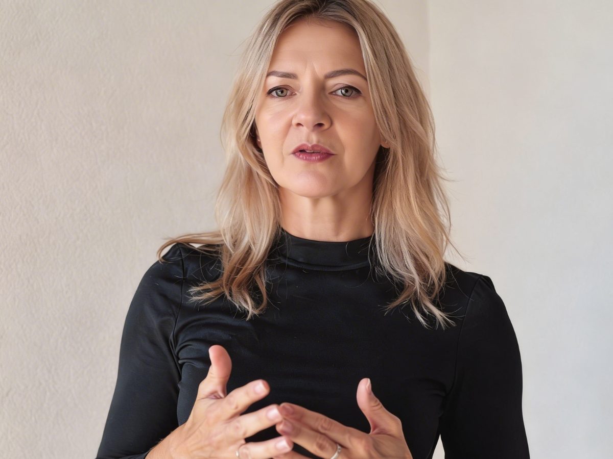 Femme parlant du fait de trop expliquer pour être entendue