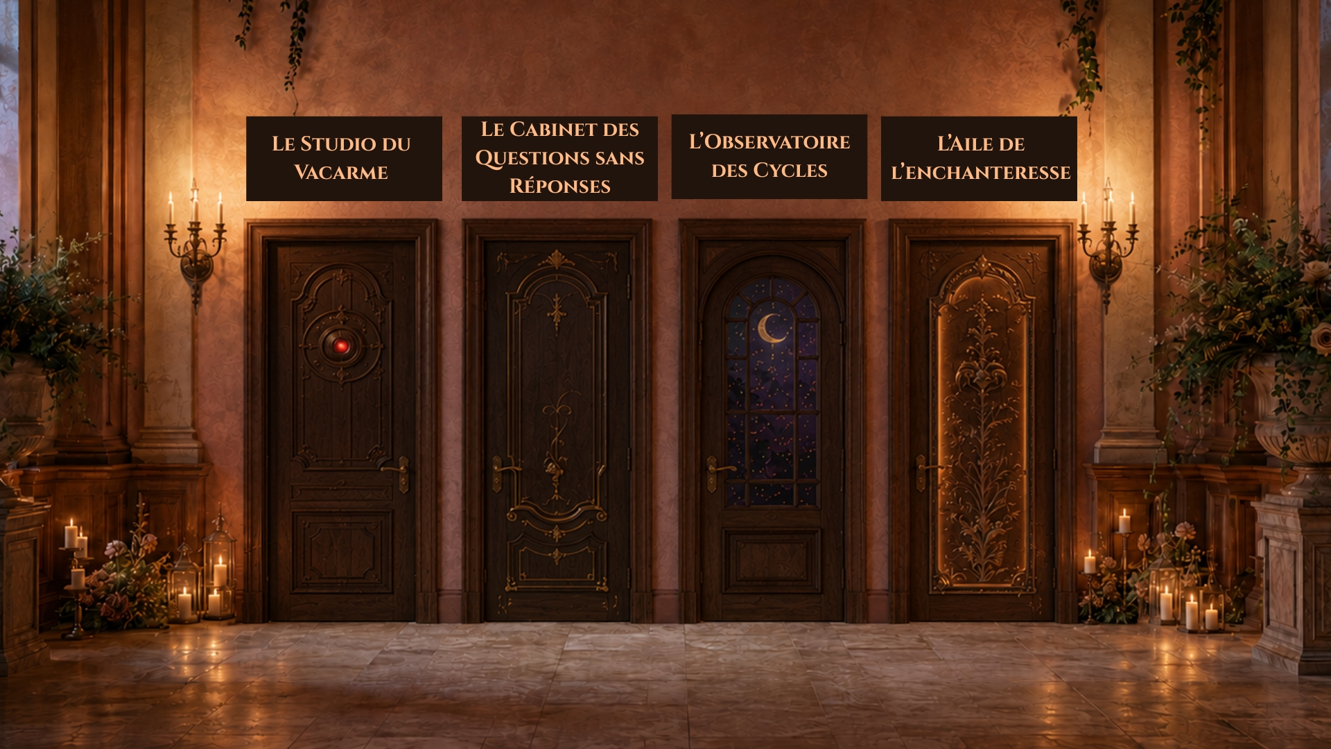 Le Vestibule du Manoir Elles & la Lune et ses quatre portes