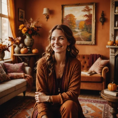 Femme sereine dans la nature, symbolisant la reconstruction et la régulation du système nerveux après l'emprise, au rythme des cycles féminins.